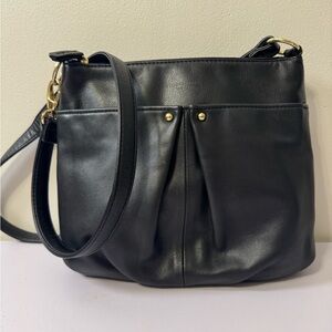 Tignanello Black Leather Bag Shoulder Crossbody Classic Unique